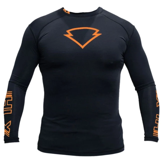 Blusa Segunda Pele Preta e Laranja da HLX