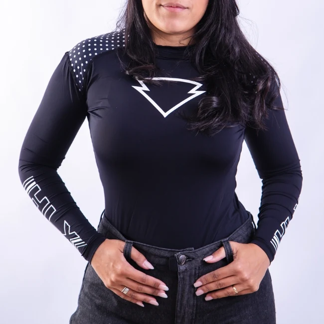 Blusa Segunda Pele Feminina Bolinhas Brancas da HLX