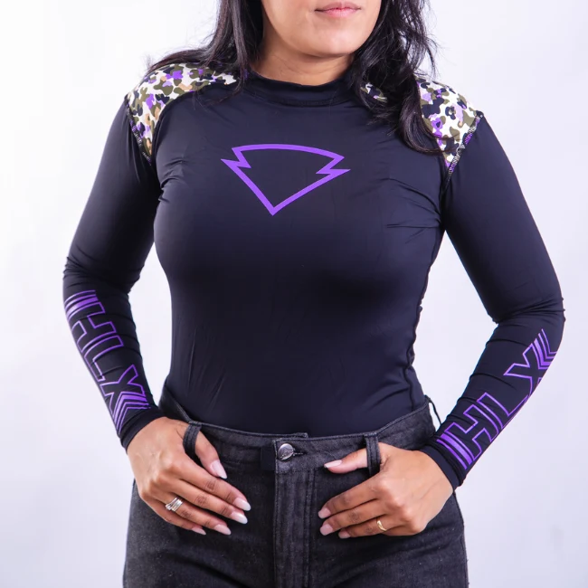 Blusa Segunda Pele Feminina Camuflada Lilás da HLX