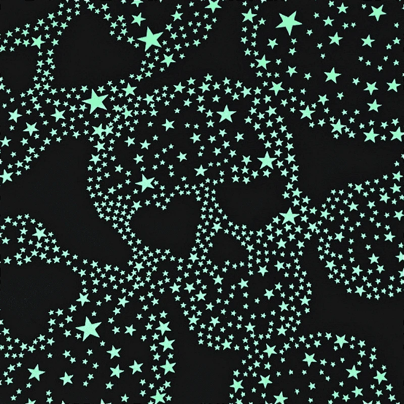 A estampa de caveiras e estrelas menta de perto