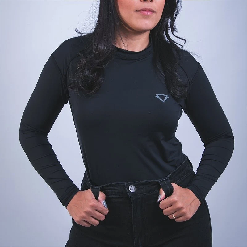 Blusa Segunda Pele Feminina - Logo chumbo da HLX