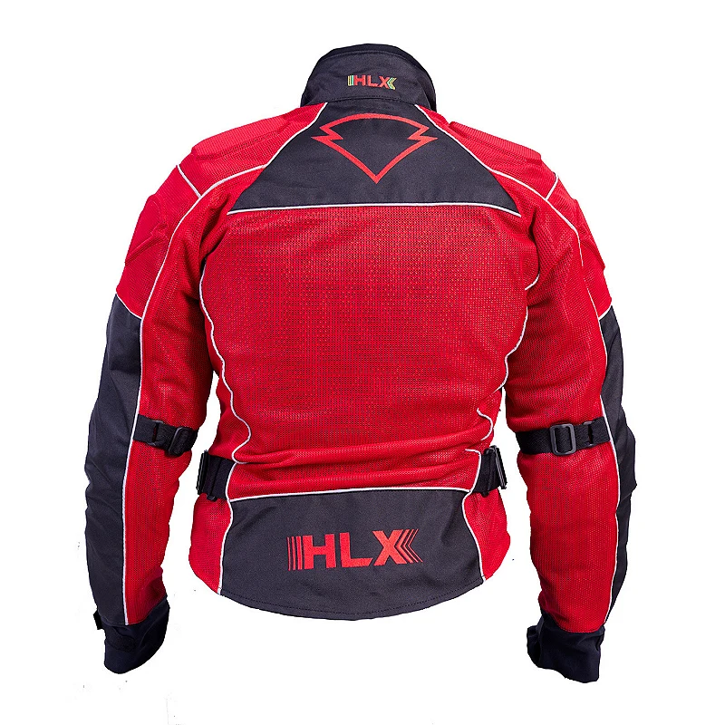 A jaqueta vista de trás, com o logo HLX