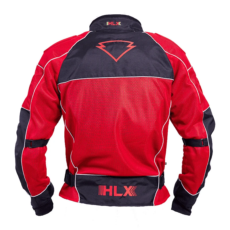 A jaqueta vista de trás, com o logo HLX