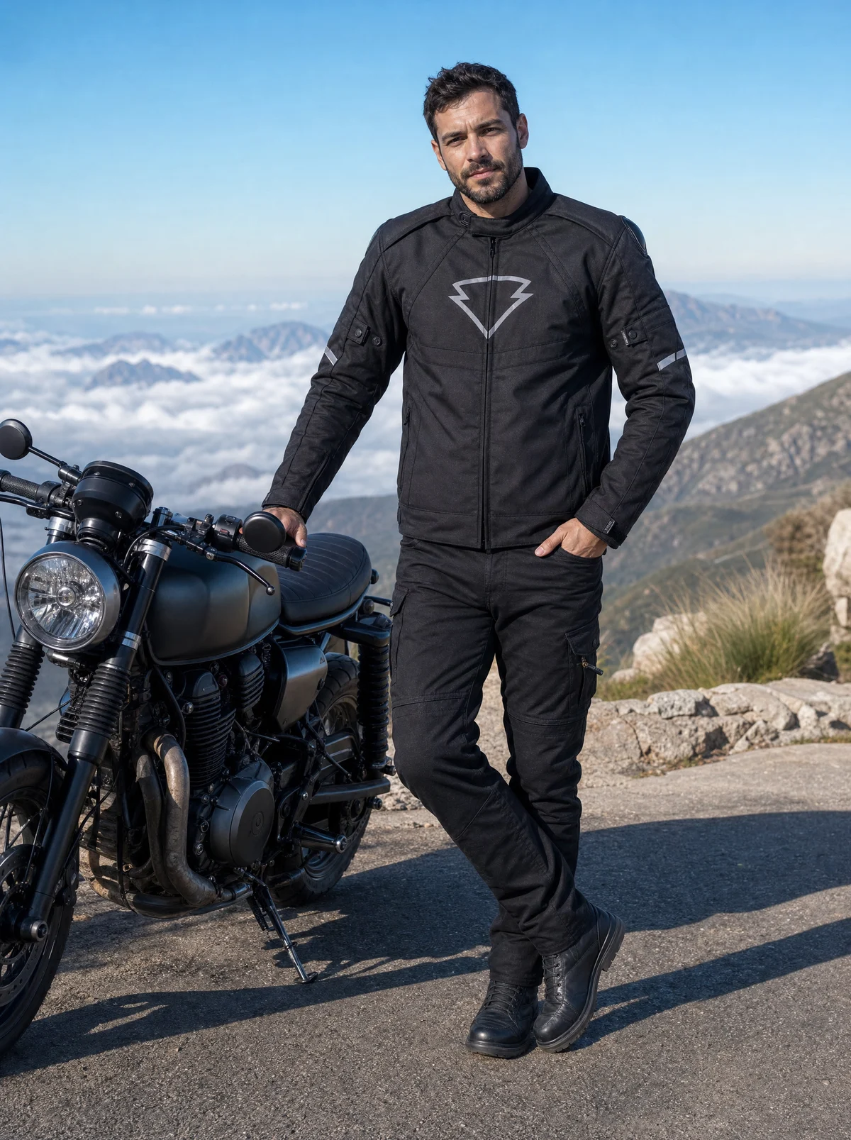 Motociclista com a Jaqueta Winter Masculina da HLX